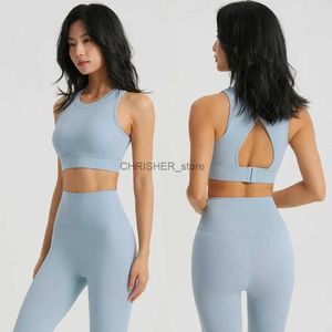 Yoga -outfit Women Yoga Set 2 -delige sportkleding Gym Outfits Fitness Hollow Out Sports BH en Leggings Suite Training Cloths For Women Yoga Setl231221