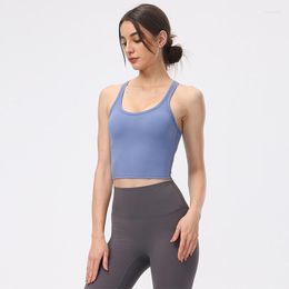 Yoga -outfit Wyplosz sportbehalve vrouwen fitness workout comfortabele schokbestendige top nylon vest naakt hoge sterkte plus size schoonheid terug