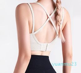 Yoga Outfit Xlwsbcr Cross Beauty Back Sports Sous-vêtements Femmes - Gilet de course résistant rassemblé pour porter un soutien-gorge de fitness haut de gamme