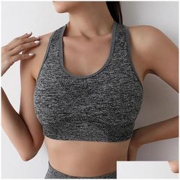 Yoga Outfit Y Sports Bras sans couture Femmes Fitness Gilet Top Sous-vêtements sans fil Soutien-gorge antichoc Soutien-gorge à séchage rapide Gym Brasier Drop Deliv Otlgq