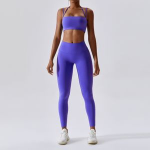 Yoga -outfit Yoga kledingsets Athletic Wear Women High Taille Leggings en Top Two Piece Set naadloze gym Trainingspak Fitness workout Outfits 230818