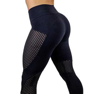 Tenue de yoga Pantalons de yoga féminins Leggings Fitness Mesh Hollow Black Push Up Leggings Femme Gym de butin Sports Collons Sports Prise de sport Trantsl231221