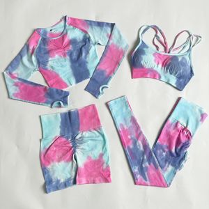 Yoga -outfit yoga set vrouwen naadloze sportschool sportkleding energie naadloze leggings leggings vrouwelijke fitness tracksuit workout suit sport shirts crop top 230526