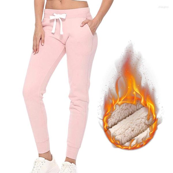 Yoga tenues 2023 hiver femmes Gym pantalons de survêtement entraînement polaire pantalon solide épais chaud femme Sport pantalon course pantalons Mujer