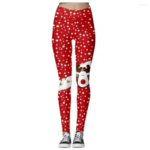 Tenues de yoga Leggings de neige de Noël femme élasticité décontractée pantalon extensible imprimé plus fitness # yl10