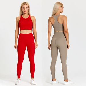 Yoga Tenues Cloud Gym Wear Femmes 2 pièces Yoga Fitness Vêtements Exercices Sports Poussins High Waist Leggings Raceback Crop Top Clothout