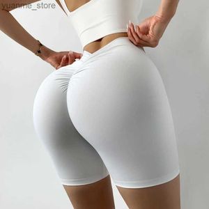 Yoga Tenues Cloud Hide Sexy Butt Butt Yoga Shorts Femmes XS-XL Fitness High Taist Girl Girl Forwout Colks Sports Running Pants Pantmands Cycling Leggings Y240410