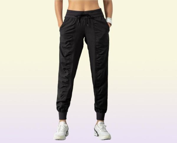 Tenues de yoga Pantalons longs de concepteur femmes sport course align yoga poches de gym en plein air slim fit lu pantalons de survêtement pantalon jogger pantalon2994489