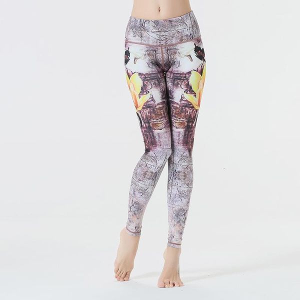 Trajes de yoga Fitness Leggings deportivos para mujeres Pantalones impresos estirados Entrenamiento femenino