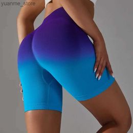 Yoga Tenues Gradient Yoga Shorts Femmes Sports Sports serrés Souclènes High Elasticity PEACH BRESS