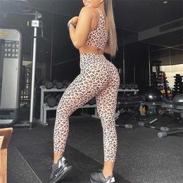 Yoga -outfits Hoge taille Sportbroek Gym Training Legging Women Leopard Patroon Print Leggings Scrunch Butt Fitness Yoga Pants Femme Sportswear T220930