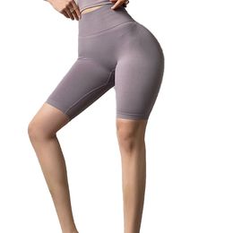 Yoga Tenues Home Gym Été Femmes Polyester Shorts Cyclisme Entraînement Fitness Taille Haute Sport Pantalon Court Respirant Pantalon Rose S 230712