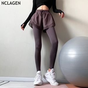 Tenues de yoga Leggings Taille haute Sport Femmes Fitness Shorts Squat Proof GYM Workout Pantalons de yoga Butt Lift Contrôle du ventre Collants de course NCLAGEN 230704