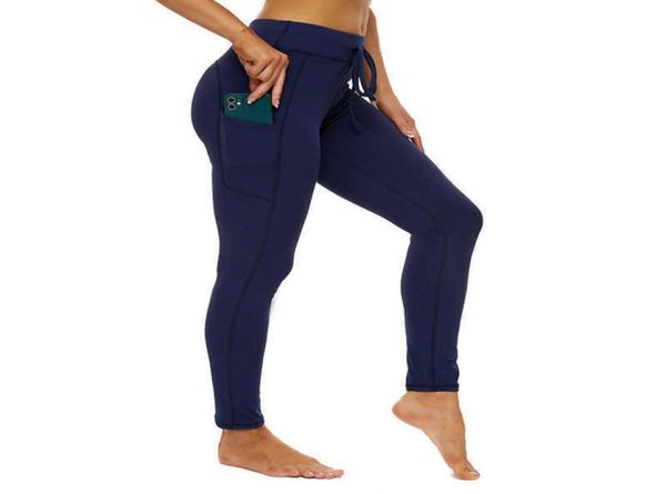 Tenues de yoga Leggings femmes sexy sport collants de remise en forme entraînement en cours d'exécution pantalons de yoga élastiques vêtements de sport cordon taille haute pantalon5752112