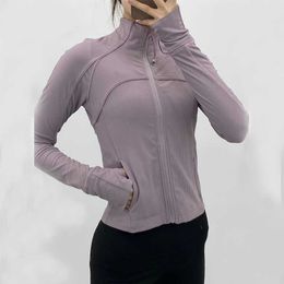 Tenues de yoga à manches longues veste de sport recadrée LU-38 femmes Zip Fitness hiver chaud haut de gymnastique vêtements de sport manteaux de course vêtements d'entraînement femme