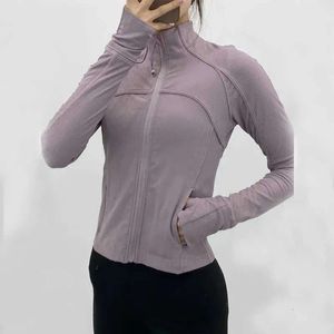 Yoga-outfits Cropped sportjack met lange mouwen Lu-38 Dames Rits Fitness Winter Warm Gymtop Sportkleding Hardloopjassen Trainingskleding Wo 53