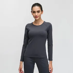 Yoga tenues manches longues chemises femme lettre imprimées de sport tops tops respirant workout gym de gym de gym