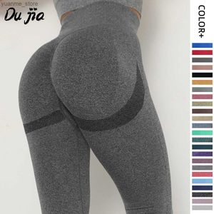 Trajes de yoga S-XL 24 Color Leggings de levantamiento de tope Pantalones de yoga sin costura Push Up Legging Women Booty Entrenamiento Leggin Gym Scrunch Sport Woman Y240410