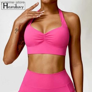 Trajes de yoga Scrunch Sports Bra Push Up Gym Top Women Women Breathable Yoga Clothing Running Awear Femenina Femenina Brassiere Fitness Yoga Top Y240410