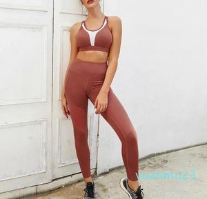 Trajes de yoga Conjunto sin costuras Sujetador deportivo Leggings Mujer Push Up Elástico Cintura alta Pantalones deportivos Gimnasio Entrenamiento Correr Fitness Ropa deportiva Traje