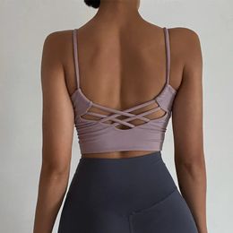 Tenues de yoga Soutien-gorge de sport sexy sans couture Femmes Push Up Top Fitness Débardeur Antichoc Running Gym Vêtements Sous-vêtements Yoga Bra Femmes Sports Top 231122