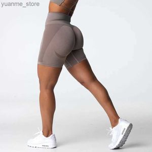 Yoga-outfits naadloze driekwart lengte yoga shorts met ionen kont tillen jacquard breien voor vrouwen y240410