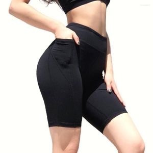 Trajes de yoga para el gimnasio delgado femenino sólido elástico al transpirable pantalones cortos flexibles no ver a través del deporte