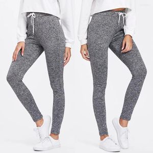 Trajes de yoga Deporte Casual Fitness Pantalones para mujer Elástico Cordón Sólido Leggings Transpirable Close-fitting Sportswears 2024