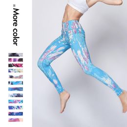 Trajes de yoga Leggings Sport Women Fitness Pants estampados Gimnasio High Wists Scrunch Sportswear