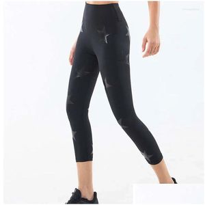 Trajes de yoga Inicio Diseño Mujeres Y Entrenamiento de cintura alta Fitness Leggings Gimnasio Elástico Pantalones ajustados Ropa de entrenamiento Drop Entrega Deportes O Otqu7