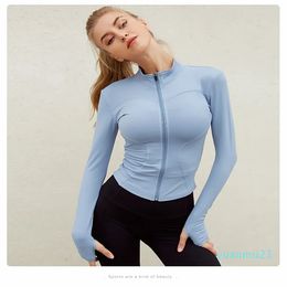 Tenues de yoga SUOTF chemise à manches longues femmes Zip Fitness hiver chaud haut de gymnastique vêtements de course manteaux femme