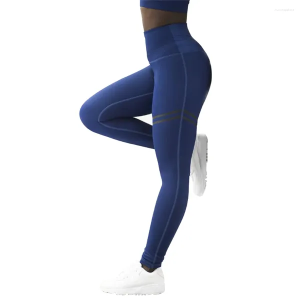 Trajes de yoga Mujeres Moda Slim Long Soft Gym Pantalones sólidos Deporte al aire libre Cintura alta Elástico Push Up Entrenamiento recto