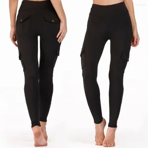 Yoga-outfits Dames Gym met zak Effen Fitness Sportbroek Sneldrogende elastische legging Stijl Jogging Slanke mode Hoge taille