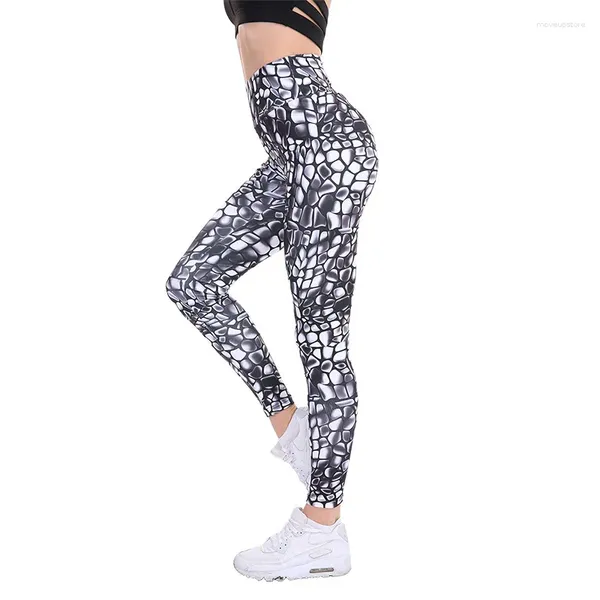 Yoga Tenues de leggings féminins White Python Print Fitness Running Running Female Elastic Athletic Pantal