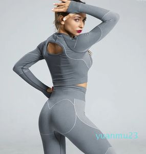 Yoga-outfits Naadloze sportkleding voor dames Crop Top Strakke sportlegging Stuk Pak Gym Fitness