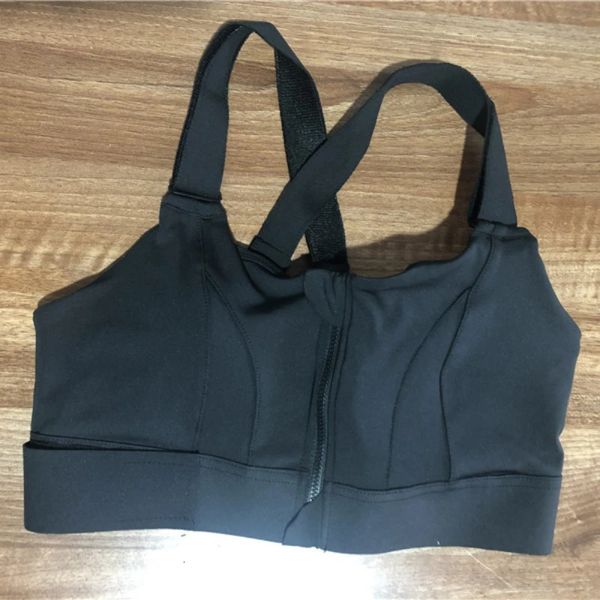 Trajes de yoga Sujetador deportivo para mujer Top ajustado Camiseta sin mangas de yoga Cremallera frontal Talla grande Correa de hombro ajustable Gimnasio a prueba de golpes Sujetador deportivo 231122