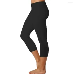 Yoga -outfits Women Splice workout Mesh Stitching Running Fitness Snel droge vaste vaste taille kalf Lengte broek Stretch Polyester Gym