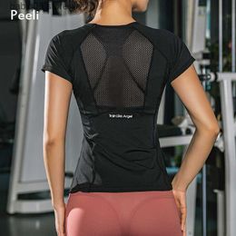 Roupas de ioga Camisa de ioga feminina manga curta blusa de ioga respirável corrida camisetas esportivas roupas de ginástica blusas de ginástica roupas esportivas femininas T230422