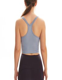 Yoga Outfit Yushuhua Sexy Sports Vest Women039s Courir Fitness Crop Top Débardeurs Débardeurs Élastique Serré Gym Vêtements avec Ches8790228