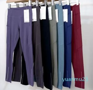 Pantalon de Yoga Align pour femmes, collant Double polaire taille haute, multi-poches, pour course à pied et équitation, avec coupe pointue réfléchissante