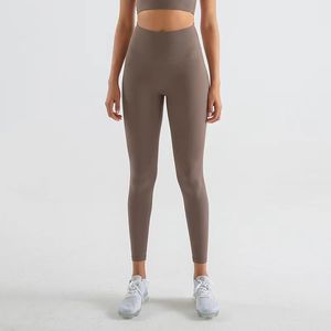 pantalones de yoga Diseñador Leggings para mujer media cremallera superior yoga rodilla algodón ventilar longitud mujeres legging pantalón de cintura alta Elástico Fitness Lady Deporte al aire libre L6