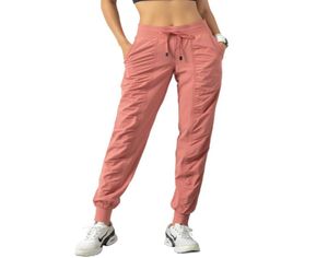 Pantalons de yoga cordon de serrage taille élastique joggers tenues de yoga sport coupe ample vêtements de sport respirants femmes pantalon course fitness poche7866899