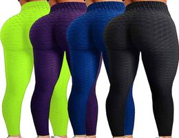 Pantalons de yoga Leggings de sport de remise en forme Leggings de sport Jacquard pantalon de course femme pantalon de sport serré de Yoga taille haute7330910