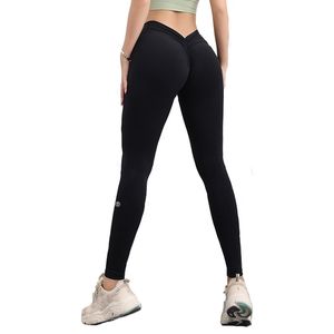Pantalon de yoga pour femme INS Taille haute et hanche Lift Honey Peach Hip Sports Leggings Deep V Fitness Pants Nouveau en Europe et Americ Velafeel