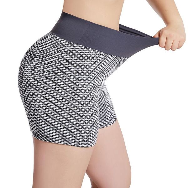 Pantalons de yoga Short de sport taille haute en nid d'abeille Leggings de course courts Push Up femmes collants de fesse pêche sexy mention exercice de hanche serré ZZ