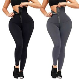 Pantalones de yoga Leggings Sección delgada más Terciopelo Corsé engrosado Cintura Levantamiento abdominal Cadera Alto elástico 240314