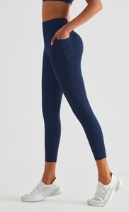 pantalones de yoga Leggings con bolsillos para mujeres de longitud pequeña Cintura alta Deportes Gimnasio Ropa de traje Traje de entrenamiento para mujer Joggers deportivos Correr Raising