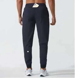 Yoga pants LL Pantalon de survêtement long pour hommes, tenue de Sport, séchage rapide, cordon de serrage, poches de gymnastique, pantalon de survêtement, décontracté, taille élastique, fitness LU 124