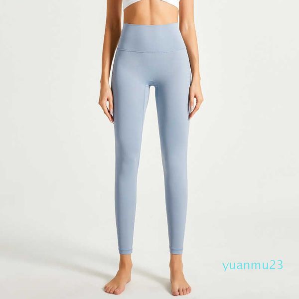 Pantalon de yoga lu logo Taille haute Hip Lift No Trace Nude Fitness Suit Honey Peach Hip Pantalon de sport Séché rapidement lors du port à l'extérieur