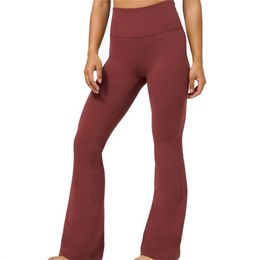 Pantalons de yoga lululemens femmes leggings pantalons femmes vêtements pleine longueur skinny flare 5 couleurs disponibles taille élastique vêtements de marque femmes legging designer pantsg